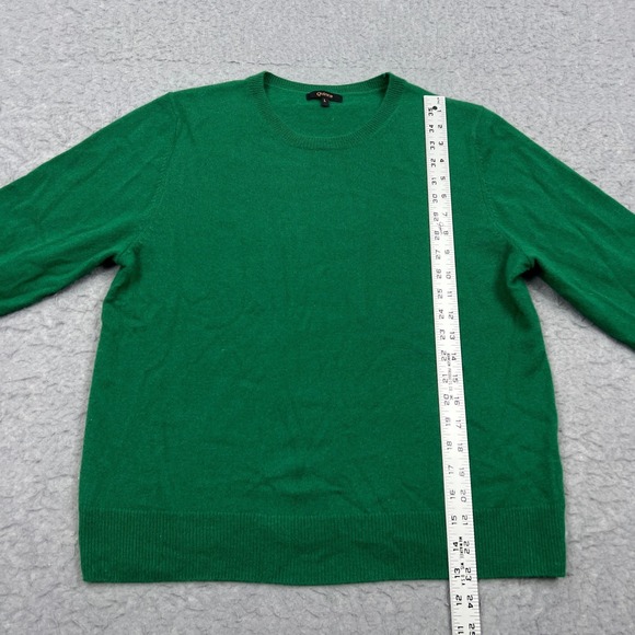 Quince Sweater Women's Large Green Mongolian 100% Cashmere Crewneck Pullover Top - Picture 4 of 11